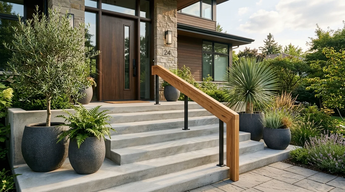 Modern Concrete Front Steps
